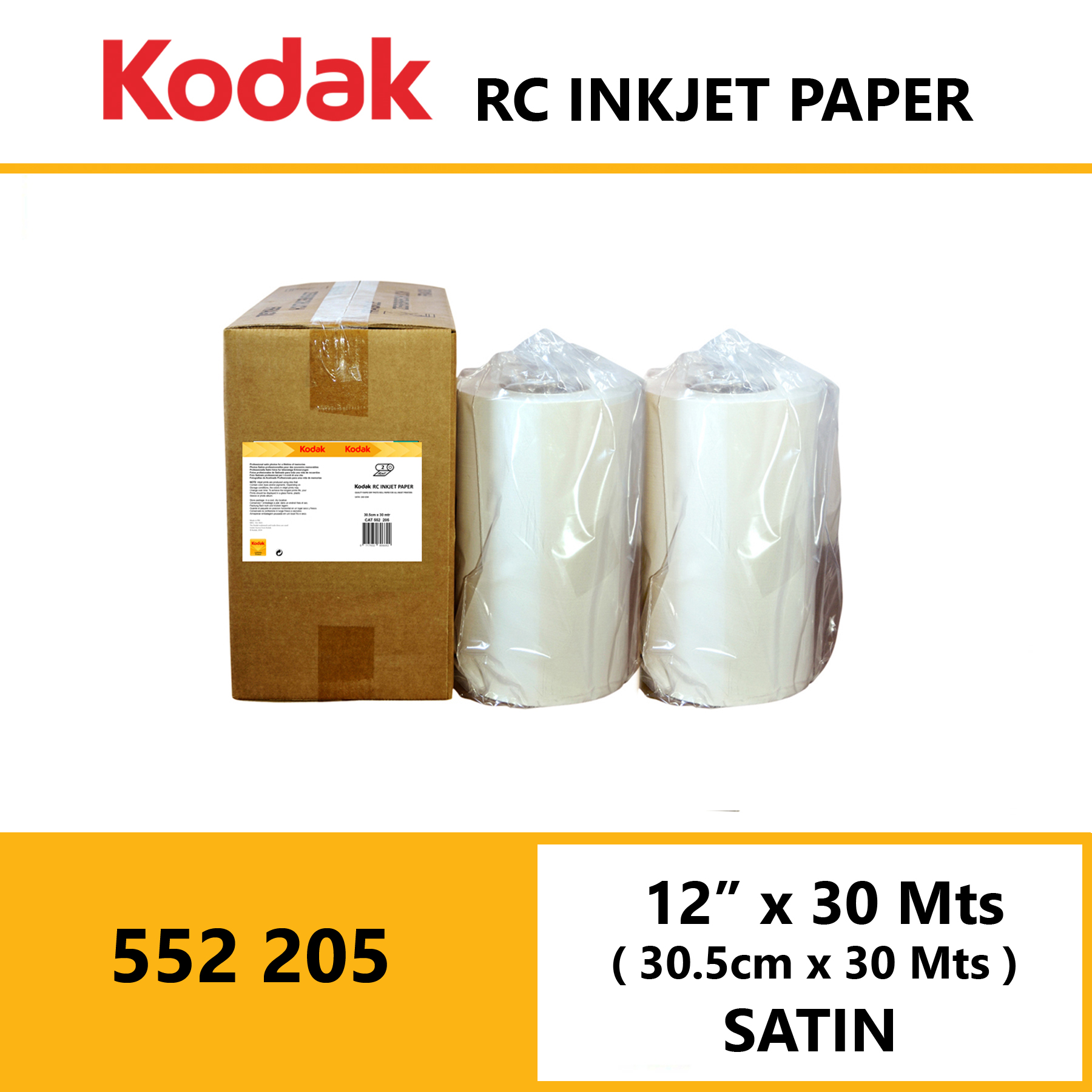 Kodak Inkjet RC Paper 12 ” x 30 Mtrs Satin
