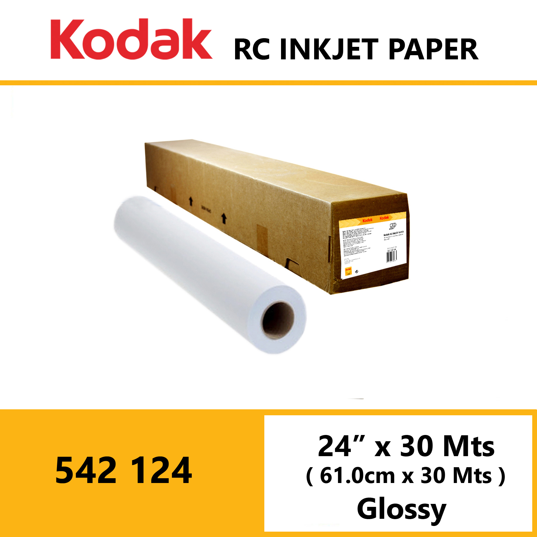 Kodak Inkjet RC Paper 24” x 30 Mtrs Glossy