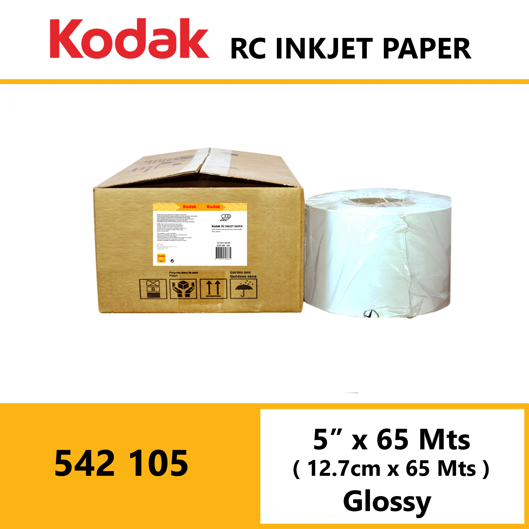 Kodak Inkjet RC Paper 5 ” x 65 Mtrs Glossy