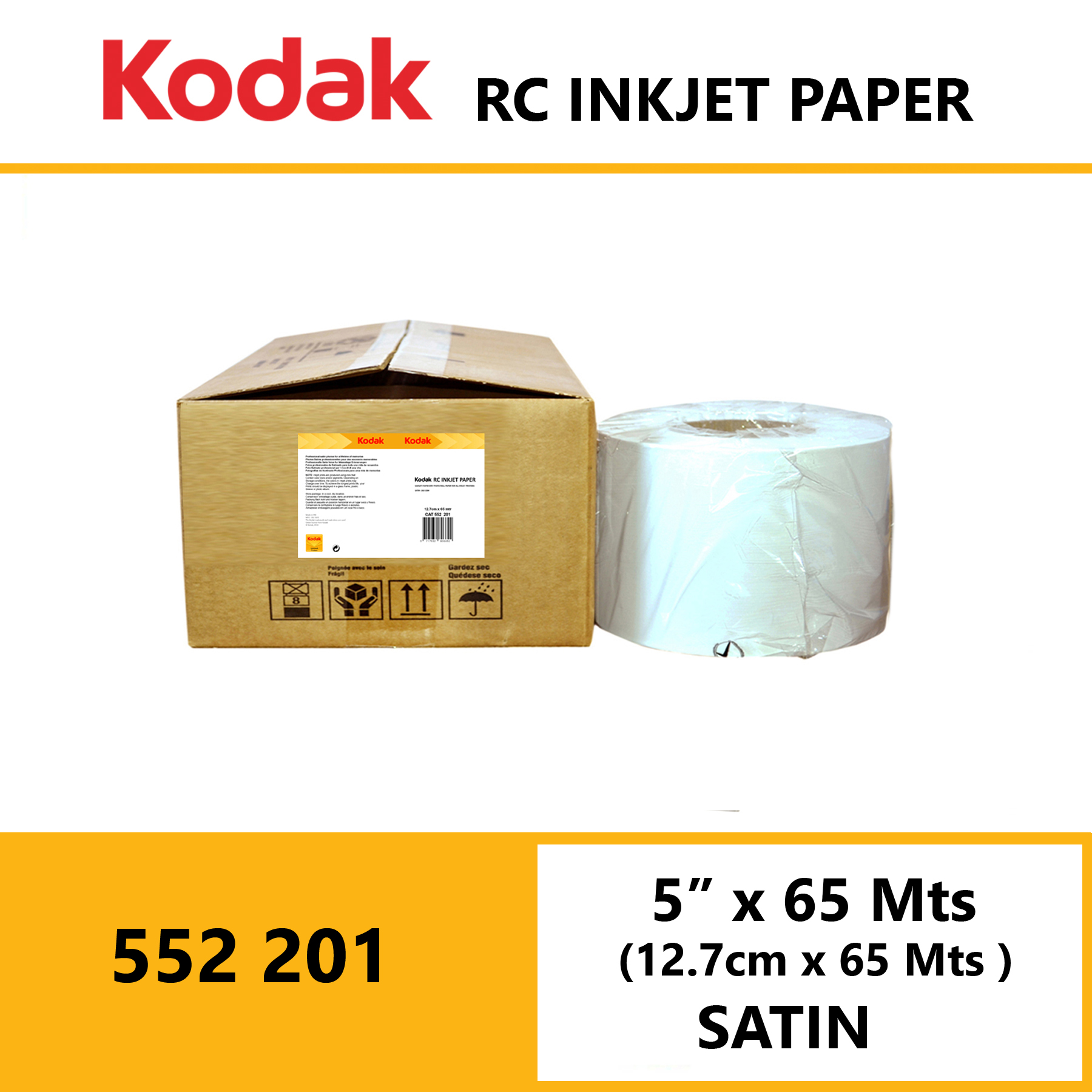 Kodak Inkjet RC Paper 5 ” x 65 Mtrs Satin