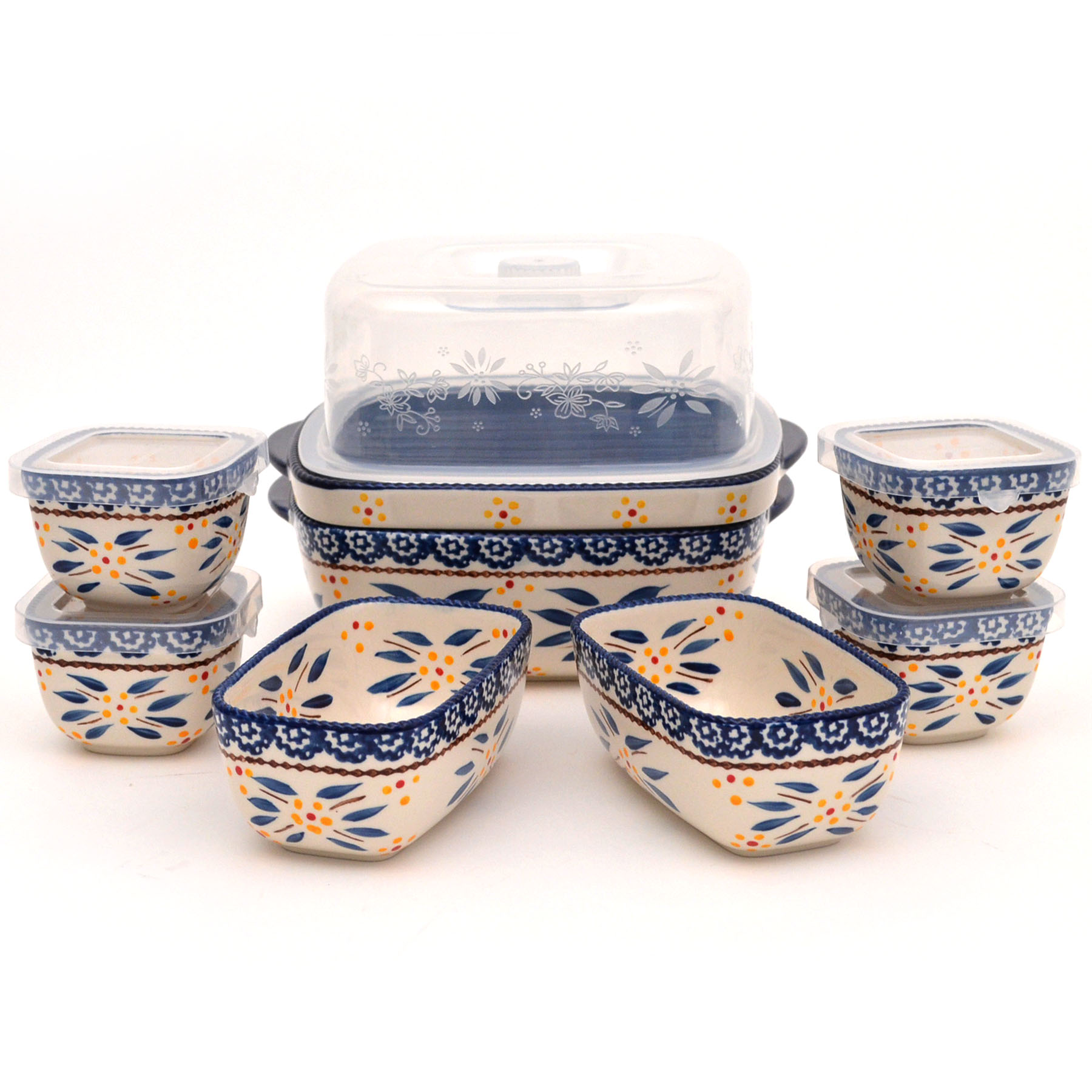 temp-tations® Old World Petite Bakerware Set – 9 Piece – Blue