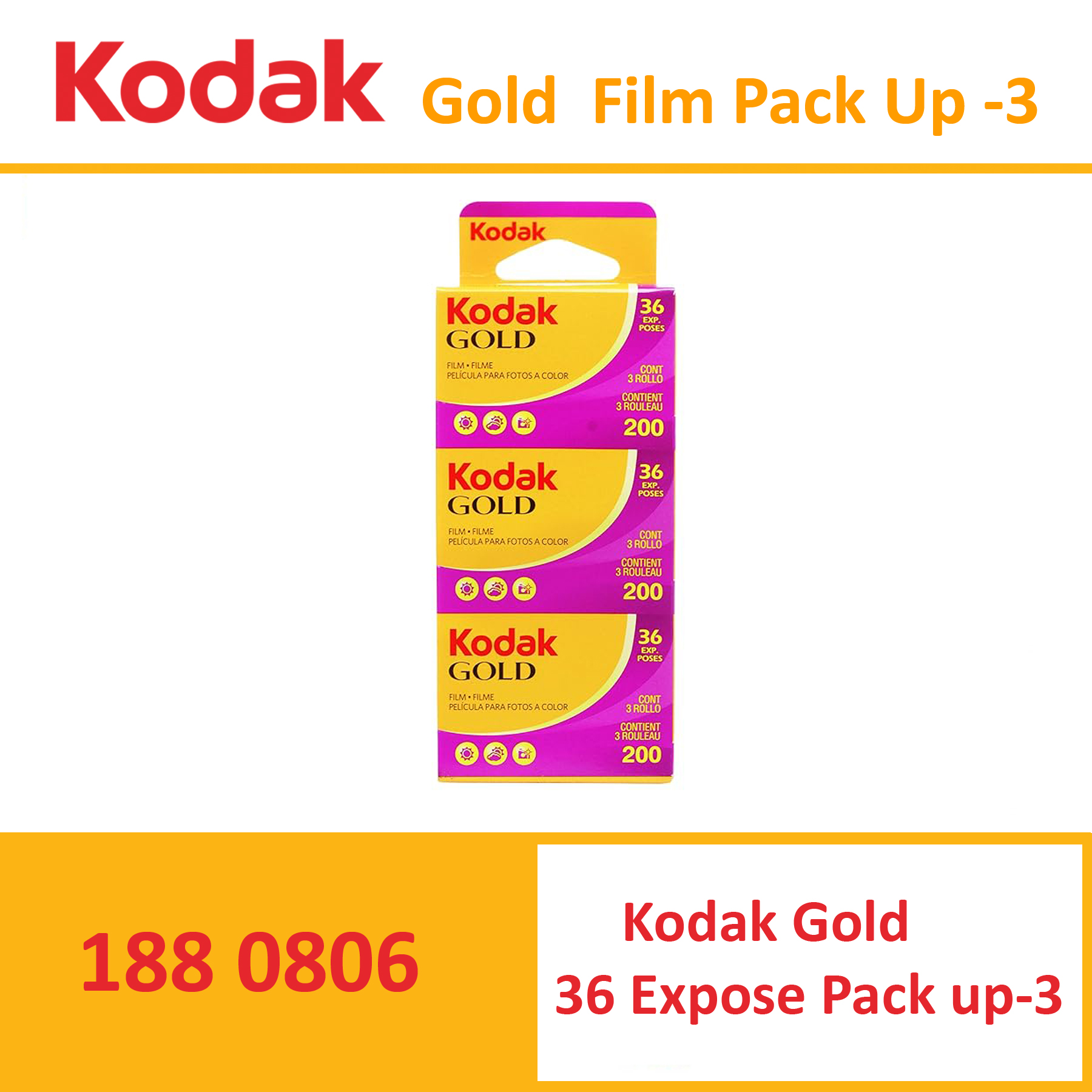 KODAK GOLD FILM 200 (PACK OF 3)