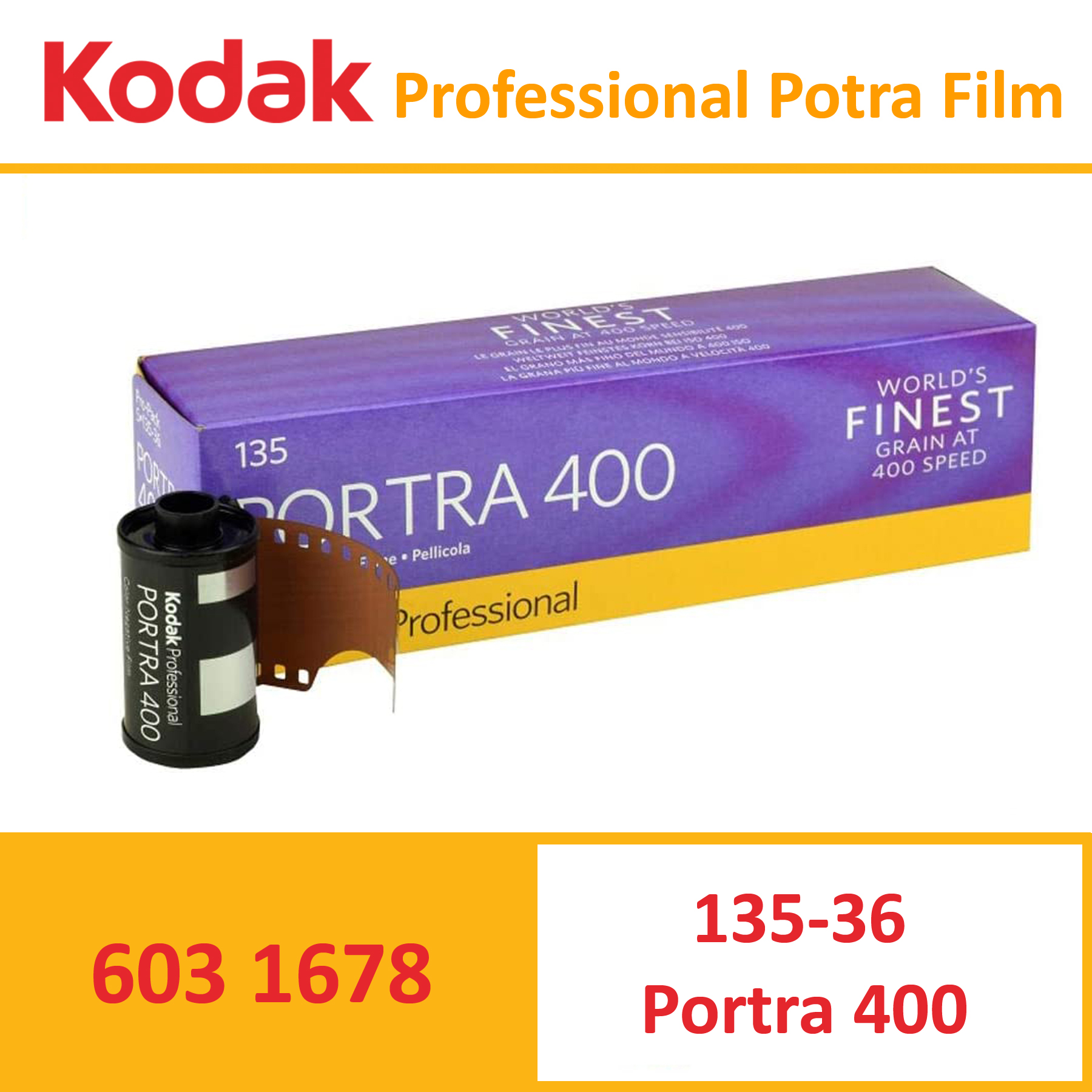 KODAK PORTRA 400 PROFESSIONAL ISO 400, 35MM (5 ROLL PER PACK )
