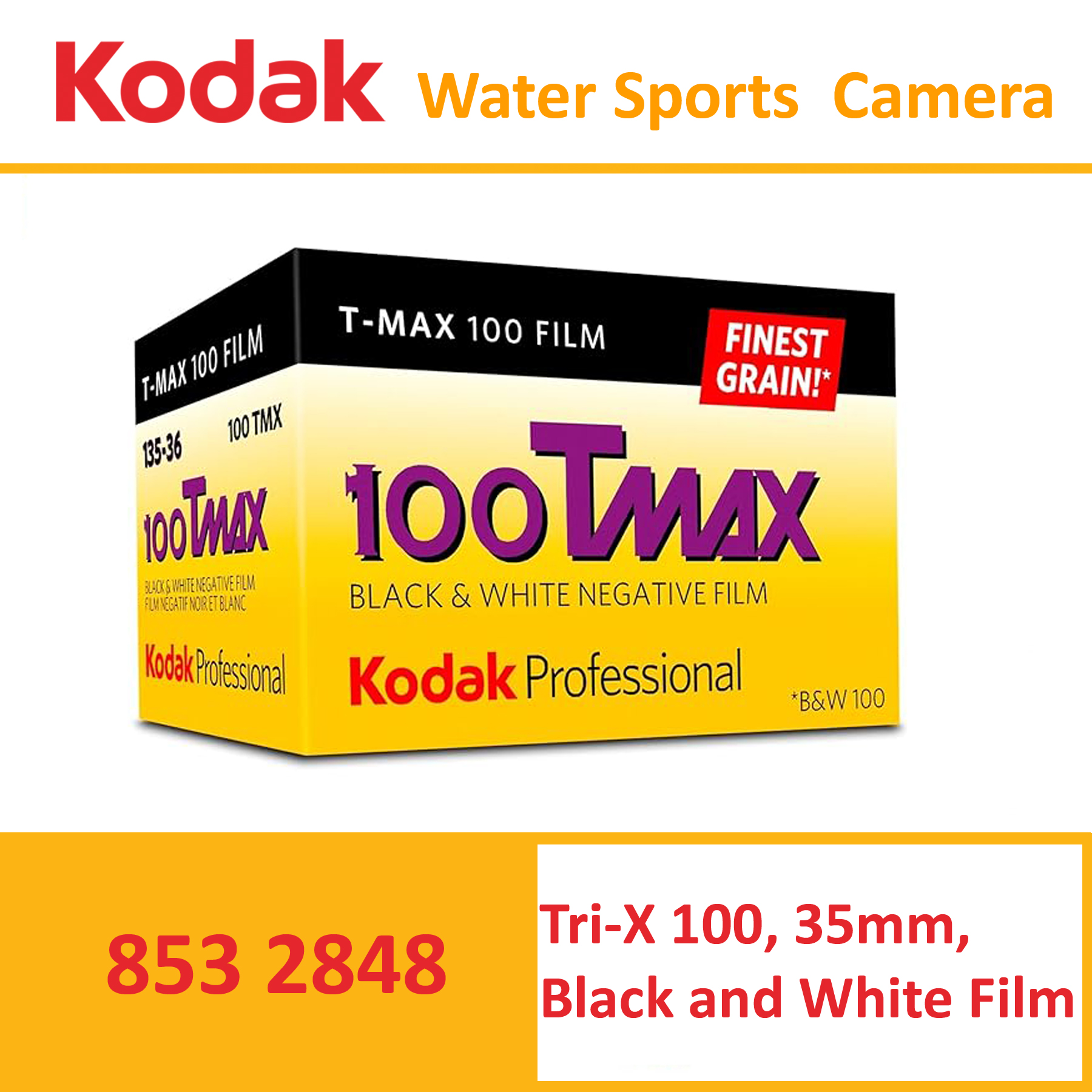 KODAK PROFESSIONAL 100 TMAX BLACK AND WHITE NEGATIVE FILM